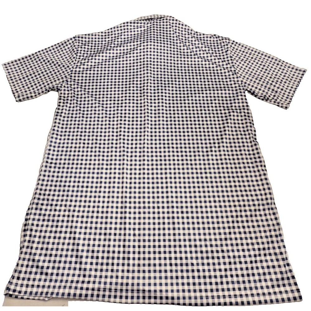 NWT Collars & Co Mens 3XL Dress Collar Polo Shirt Navy Gingham Performance - Picture 3 of 7